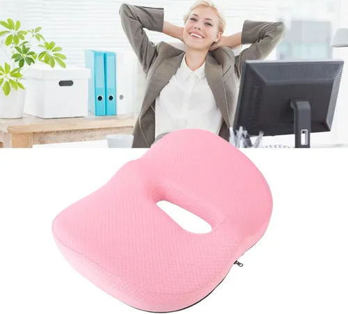Vista 3 de Almohada elástica suave con forma de dona, cojín ortopédico para silla de oficina, cojín de espuma viscoelástica para silla de ruedas con diseño