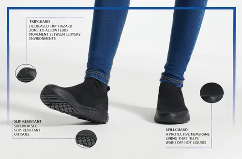 Vista 5 de Shoes for Crews Everlight - Zapatos antideslizantes para mujer, Negro