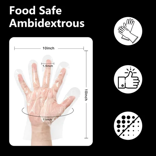 Vista 8 de Guantes desechables para manipulación y preparación de alimentos 500 unidades (paquete de 1)
