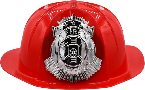 Vista 2 de Nicky Bigs Novelties Disfraz de casco de bombero de lujo para niños, accesorio de disfraz de bombero