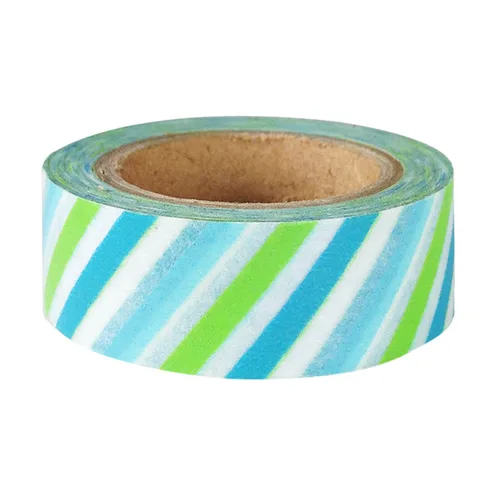 Vista 39 de Wrapables Cinta adhesiva japonesa a rayas Washi - Rayas cortas negras y multicolor