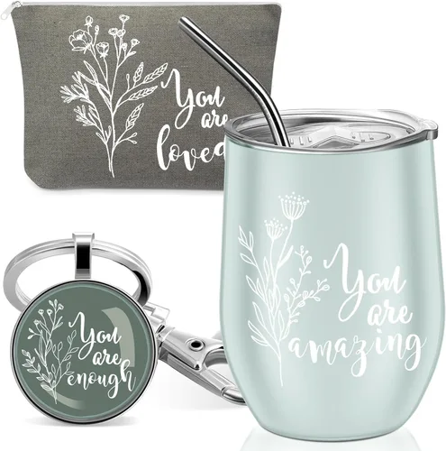 Vista 9 de Tessco for you 3 piezas de regalos de agradecimiento a los empleados para mujeres, regalo de fin de año, regalos de graduación, vaso inspirador