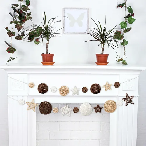 Vista 5 de Chunful 22 bolas decorativas para cuencos de centro de mesa, bolas de ratán de mimbre, rellenos de jarrón para manualidades, fiestas, decoración
