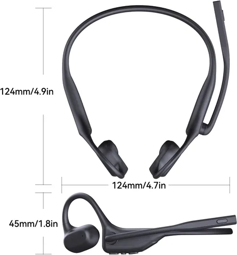 Vista 14 de CXK Auriculares de oreja abierta con micrófono, auriculares inalámbricos con cancelación de ruido AI, Bluetooth 5.3, auriculares Bluetooth