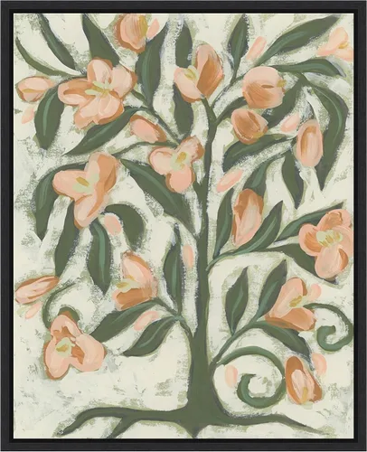 Vista 10 de Amanti Art Lienzo enmarcado para pared, 20 x 16 pulgadas, flores de durazno folclórico, por June Erica Vess, lienzo enmarcado para pared, obras