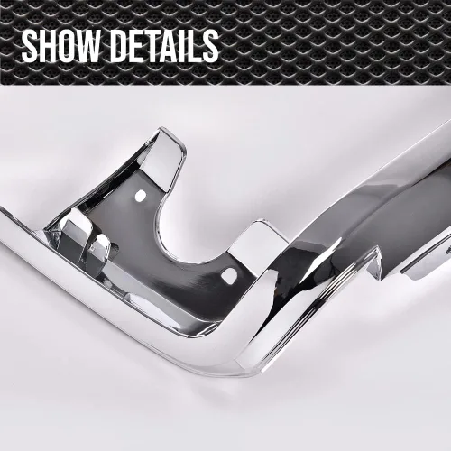 Vista 4 de PIT66 Puertas de marco de faros delanteros, compatible con Ford F150 F250 1992-1996 plateado cromado