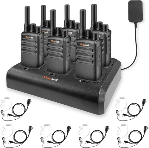 Vista 16 de Walkie Talkies MC-180 - Paquete de 2 unidades para adultos de largo alcance recargable de 2550 mAh, radios portátiles FRS bidireccionales, radios