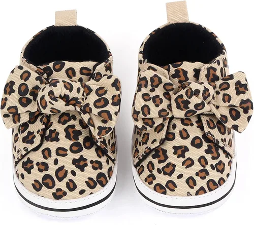 Vista 6 de YTWM Baby Girls Shoes Leopard Walking Shoe for 0-18 Months, Easy Wear Non Slip Lightweight Baby Indoor Outdoor Sneakers