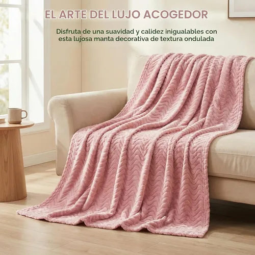 Vista 7 de Exclusivo Mezcla Large Fleece Throw Blanket for Couch, Sofa, Pink Rosa