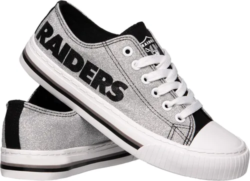Vista 23 de FOCO Womens NFL Team Logo Ladies Fashion Glitter Low Top Canvas Sneakers Shoes