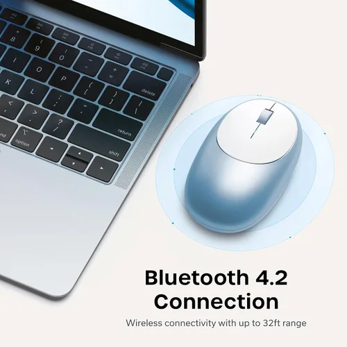 Vista 2 de Satechi M1 - Mouse inalámbrico Bluetooth, recargable USB-C, compacto y portátil, para MacBook Air/Pro M5/M4, iPad Air/Pro M5/M4/M3, iPad mini, Mac