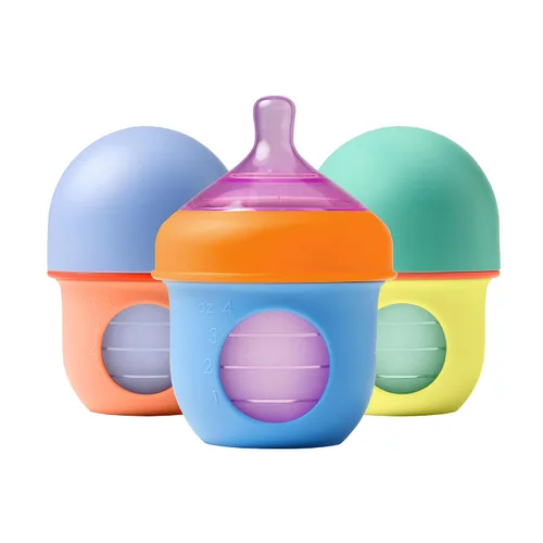 Vista 10 de Boon Nursh Bottles - Los biberones de silicona ayudan a aliviar los Azul