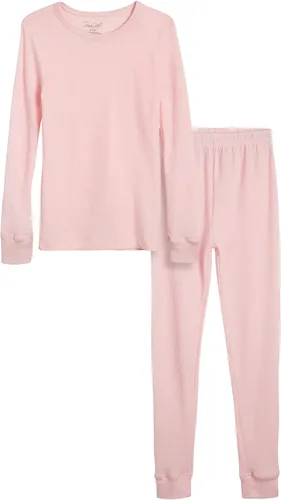 Vista 17 de Rene Rofe Girls' Thermal Underwear Set - 2 Piece Waffle Knit Top and Long Johns (2T-16)