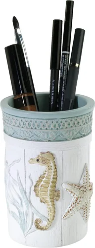 Vista 3 de Avanti Linens - Vaso, organizador de encimera, accesorios de baño elegantes de granja (colección de conchas de granja)