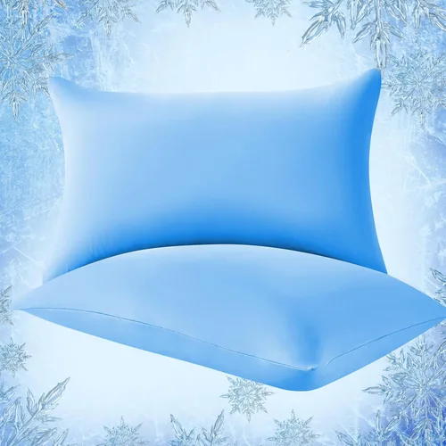 Vista 19 de Elegear Fundas de almohada refrescantes para personas que duermen con calor, fundas de almohada refrescantes japonesas Q-Max 0.5, en ambos lados