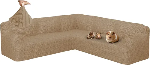 Vista 29 de Fundas para sofá seccional en forma de L de 1 pieza, fundas de esquina elásticas para sofá, funda de sofá antideslizante, lavable, fundas de sofá