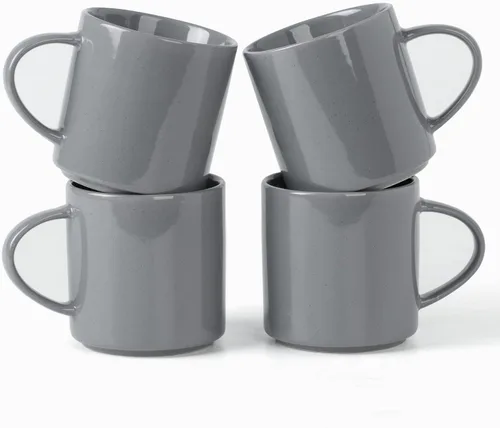 Vista 19 de famiware Juego de Tazas de Café de 4, Annecy Juego de Tazas de Cerámica Reutilizables de 14 oz con Asa, Apto para Microondas y Lavavajillas, Juego