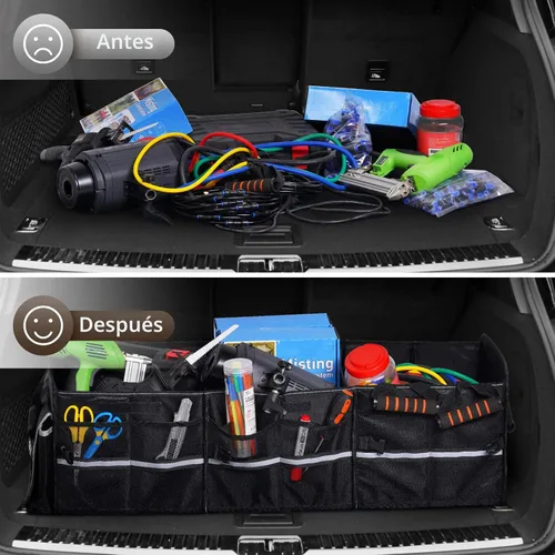 Vista 7 de HIRALIY Organizador de almacenamiento para maletero de automóvil 4 en 1 con bolsa enfriadora a prueba de fugas, caja de almacenamiento plegable