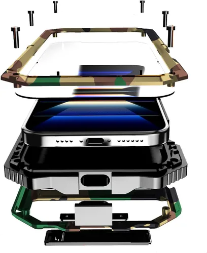 Vista 15 de Lunivop Compatible con iPhone 15 Pro Max Funda Protección Resistente a Prueba de Polvo Protector de Pantalla Integrado Soporte Resistente 360 Cuerpo