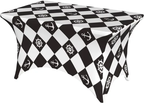 Vista 34 de Mantel rectangular ajustable de elastano elástico con estrellas patrióticas americanas de 4 pies, protector de mesa para fiestas, eventos