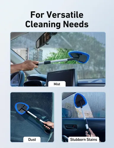Vista 8 de AstroAI - Limpiador de parabrisas, limpiador de microfibra para ventanas de automóviles con 4 almohadillas de microfibra reutilizables, lavables