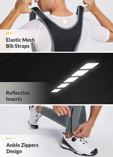 Vista 6 de BALEAF Pantalones de ciclismo de invierno para hombre, con acolchado 4D, térmicas, resistentes al agua, para ciclismo, para clima frío, bolsillos