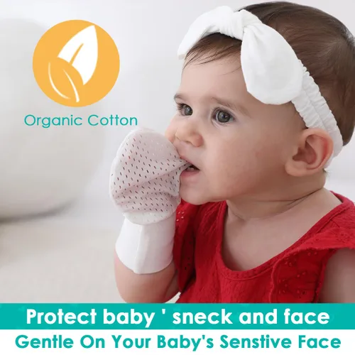Vista 5 de Manoplas antiarañazos para bebés y niñas de 6 a 12 meses (6 pares)