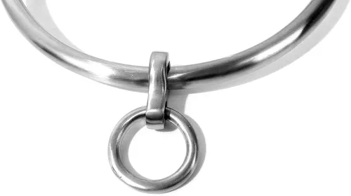 Vista 6 de Cuffstore Gargantilla de acero inoxidable con cierre de 14 pulgadas con anillo, Acero inoxidable satinado, no conocido