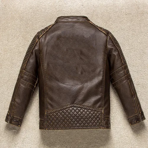 Vista 3 de BUDERMMY Boys Motorcycle Jacket Faux Leather Jackets for Kids Coats for Costume Party Waterproof