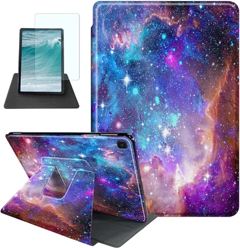 Vista 19 de Rossy Funda para Samsung Galaxy Tab A7 Lite de 8.7 pulgadas 2021 (SM-T220/T225/T227) + protector de pantalla giratorio de 360 grados con soporte