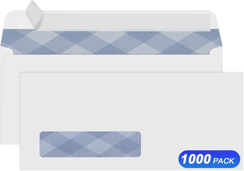Vista 7 de Sobres de seguridad de una sola ventana 500#10, sobres tintados de seguridad PANDRI NO.10 diseñados para facturas QuickBooks, declaraciones