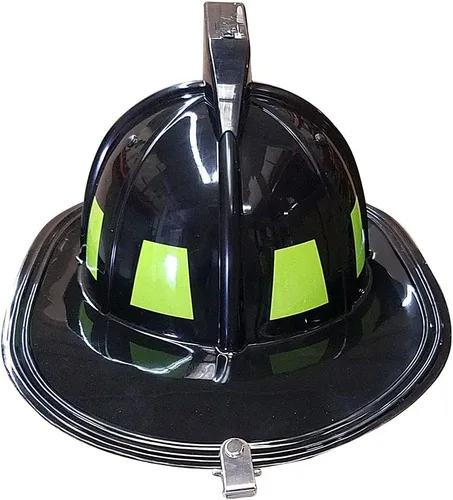 Vista 5 de Aeromax Casco de bombero negro con luces y sirena sombrero de disfraz infantil