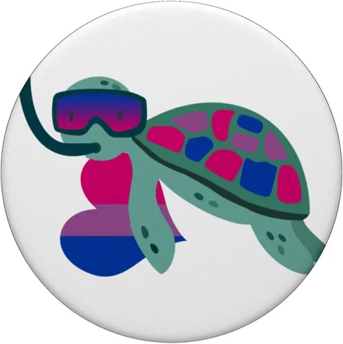 Vista 3 de Linda tortuga bisexual bandera corazón sutil LGBT bi orgullo gay PopSockets intercambiables PopGrip