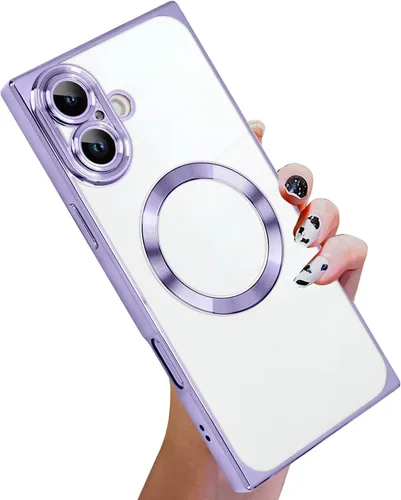 Vista 46 de KANGHAR Funda diseñada para iPhone 12 Pro Magnética Transparente con Protector de Lente de Cámara [Compatible con MagSafe] Diseño de Placado