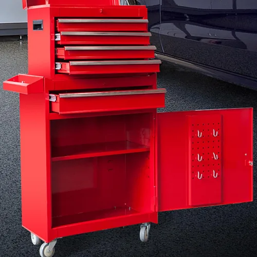 Vista 9 de ROAD DAWG ATBT1204D-Torin - Organizador de herramientas para taller de color rojo Caja de herramientas desmontable con 4 cajones con gran gabinete