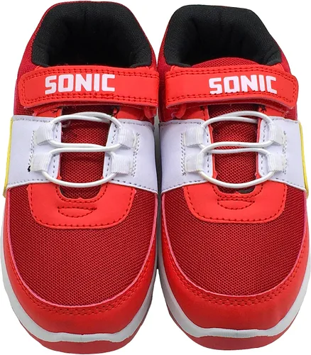 Vista 2 de Sonic The Hedgehog, Zapatillas bajas para niños y niñas, con luces intermitentes, color rojo, talla 9-4
