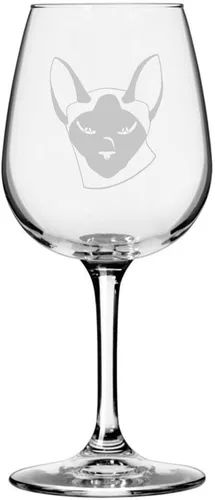 Vista 163 de Copa de vino de 12.75 onzas con temática de gato abisinio grabada para todo uso