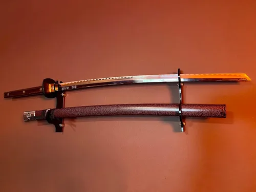 Vista 5 de Soporte de espada, gancho de espada, soporte de exhibición de soporte de espada samurai montado en la pared de acrílico de dos capas, soporte