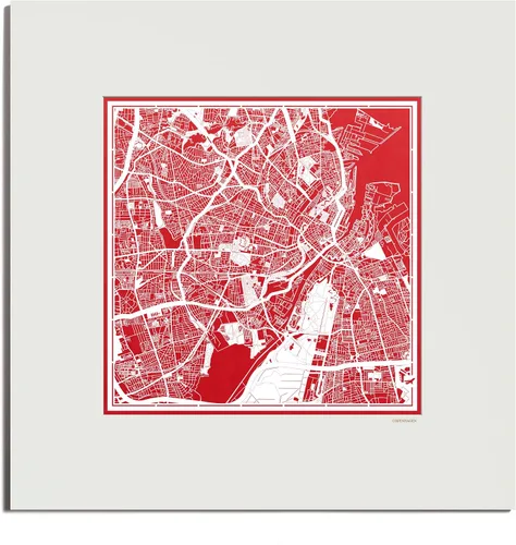 Vista 144 de O3 Design Studio Mapa de corte de papel de París, color negro mate, 20 x 20 pulgadas, arte en papel