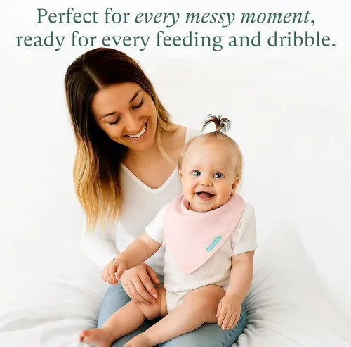 Vista 9 de PurComfy Baberos supersuaves, baberos de bambú de primera calidad para bebés niños y niñas, baberos ajustables a presión, paquete de 6