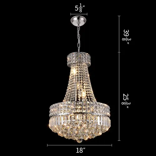 Vista 2 de Con lámparas de araña de cristal de With Light Forward para comedor, lámpara de araña de cristal moderna K9, lámpara de araña clásica de lujo