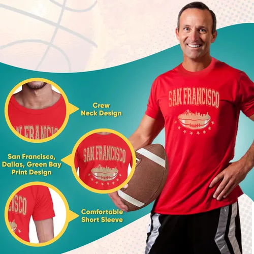 Vista 5 de BROOKLYN VERTICAL Camiseta de manga corta para fanáticos de los deportes de fútbol Dallas, Green Bay, Nueva Inglaterra
