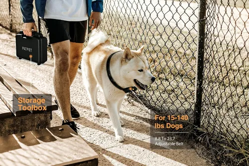 Vista 2 de PATPET Collar de choque de perro para 2 perros, collar E de rango de 3/4 millas para entrenamiento de perros con 3 modos de entrenamiento, collar