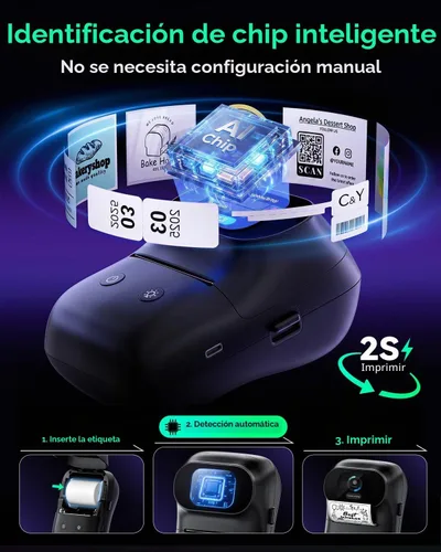 Vista 3 de Phomemo Etiquetadora M20Pro con pantalla táctil, detección automática