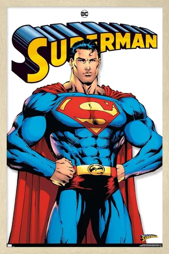 Vista 7 de DC Comics Superman Feature Series - Póster de pared, 22.4 pulgadas de largo x 14.7 pulgadas de ancho, versión enmarcada de madera de granero