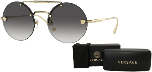 Vista 3 de Versace VE2244 Round Sunglasses for Women + BUNDLE With Designer iWear Complimentary Eyewear Kit