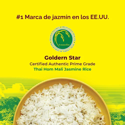 Vista 5 de Golden Star Thai Hom Mali - Arroz jazmín blanco, bolsa de 2 libras