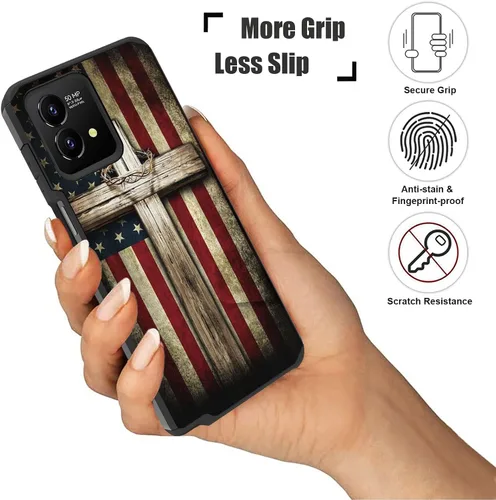Vista 6 de Funda para Moto G Stylus 5G 2023, resistente 2 en 1 de doble capa híbrida de policarbonato duro y silicona suave a prueba de golpes, funda