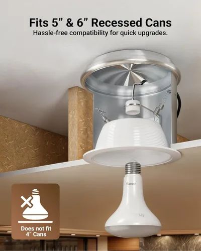 Vista 5 de Sunco - Paquete de 12 bombillas LED BR30, bombillas empotradas, bombilla de inundación para interiores, 850 LM, 11 W (equivalente a 65 W), CCT 3000k