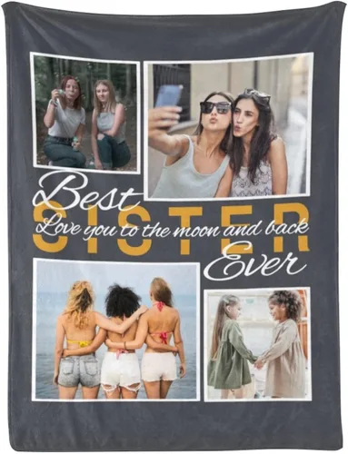 Vista 15 de Manta personalizada con fotos, mantas personalizadas con imagen para madre, padre, niños, hermana, amigos, parejas, cumpleaños, 1 foto, 30 x 40